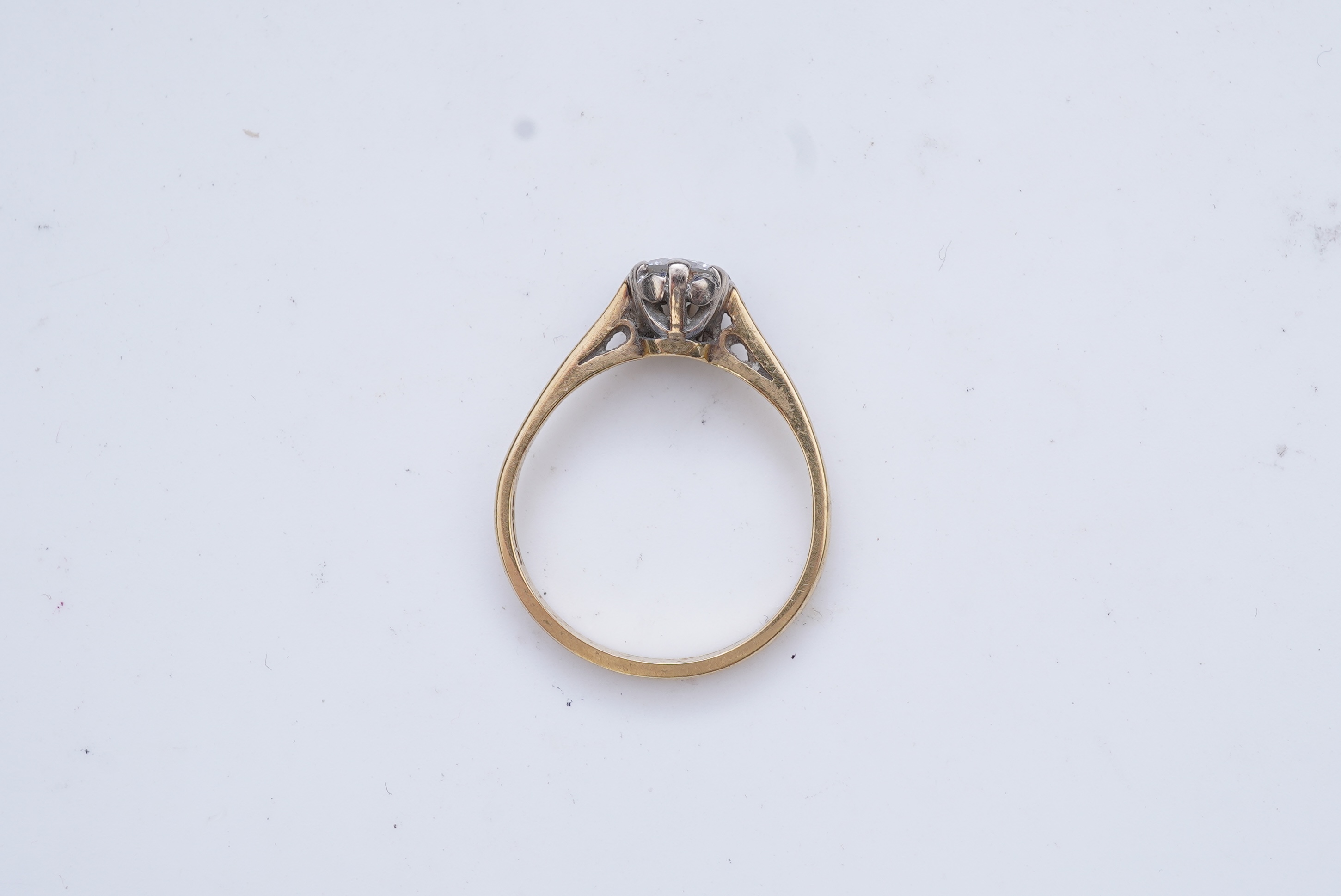 A diamond solitaire ring